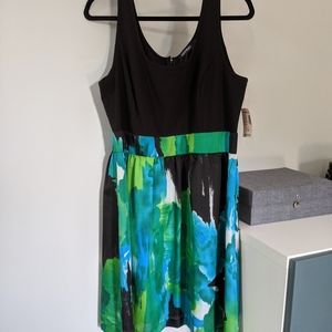 NWT Ellen Tracy sleeveless black print skirt dress